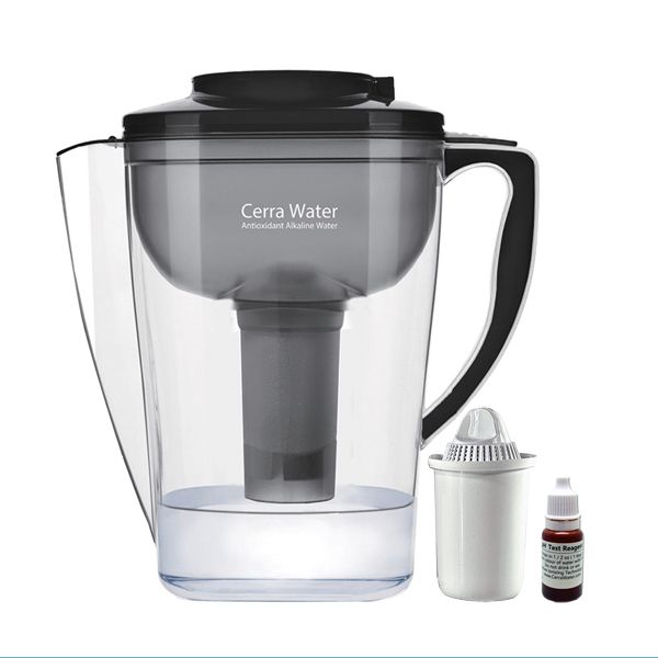 Classic Cerra Water Pitcher with pH Testing Drops
