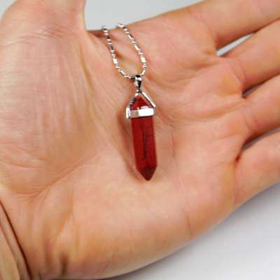 Iyashi (Red / Poppy / Kiwi) Jasper Scalar Energy Crystal Pendant