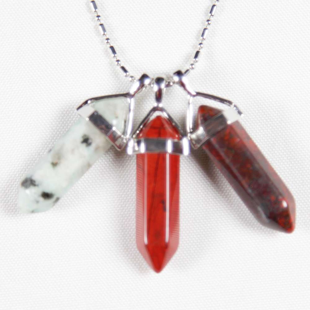 Iyashi (Red / Poppy / Kiwi) Jasper Scalar Energy Crystal Pendant - Click Image to Close